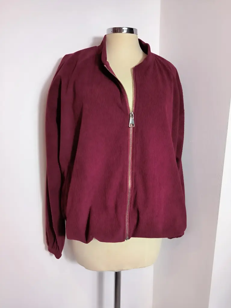 Veste velours côtelés bordeaux 