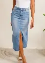 Jupe en Jean Fendue – Coupe Midi